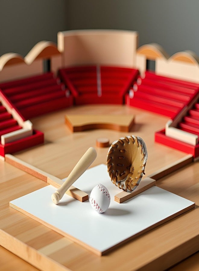 Qintreesify 3Pcs/Set Khaki Dollhouse Baseball, 1/12 Scale Miniature Accessories, Wood Miniature Baseball Glove Set for Scene Decor - Image 5